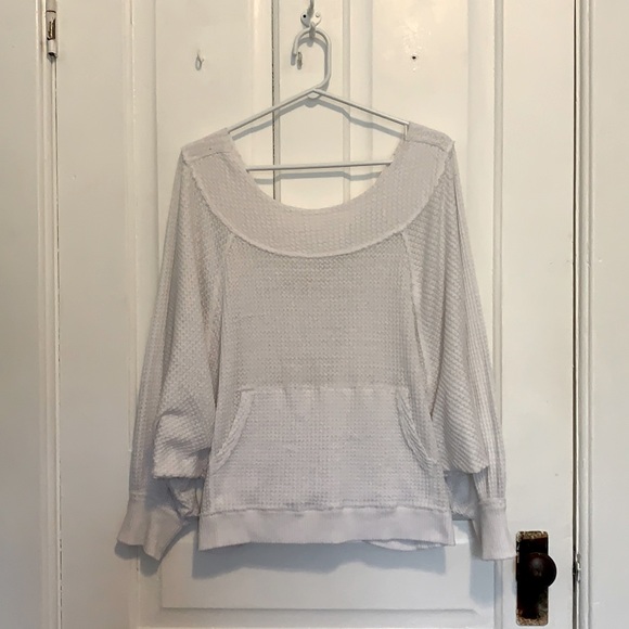 Free People Tops - Free People oversized off-shoulder waffle knit